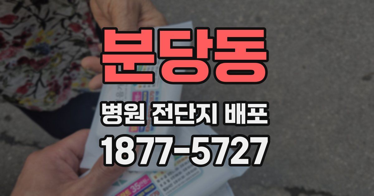 분당동 병원 전단지 배포