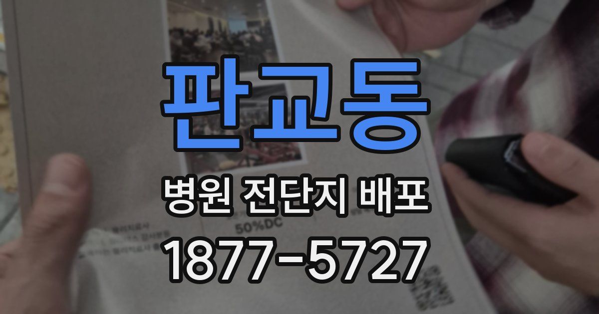 판교동 병원 전단지 배포