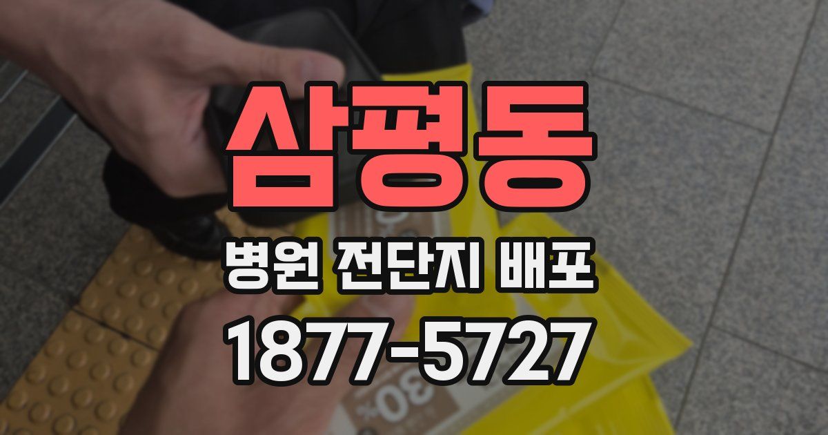 삼평동 병원 전단지 배포