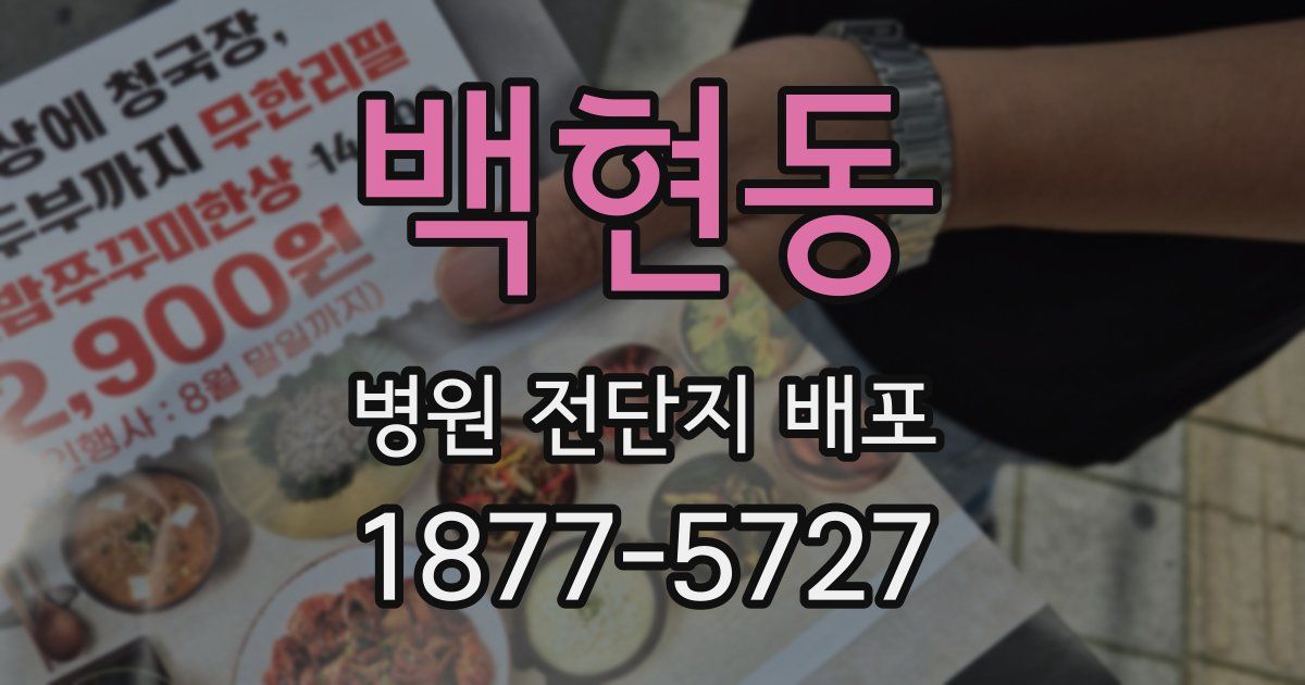 백현동 병원 전단지 배포