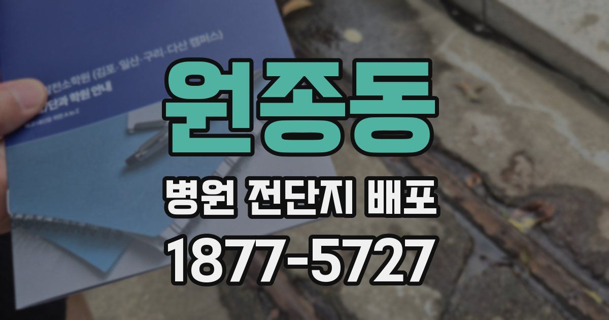 원종동 병원 전단지 배포