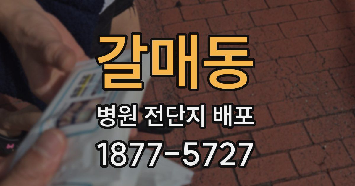 갈매동 병원 전단지 배포