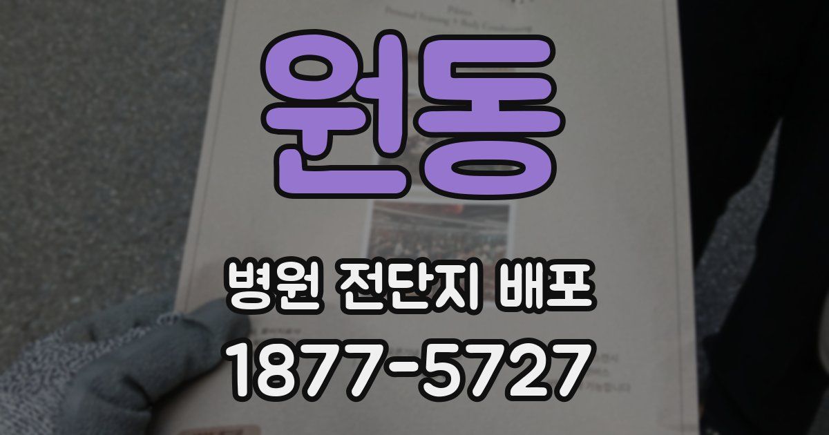 원동 병원 전단지 배포