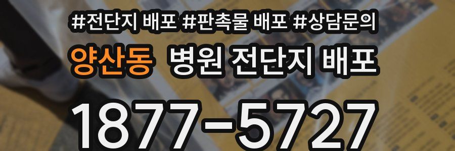 양산동 병원 전단지 배포