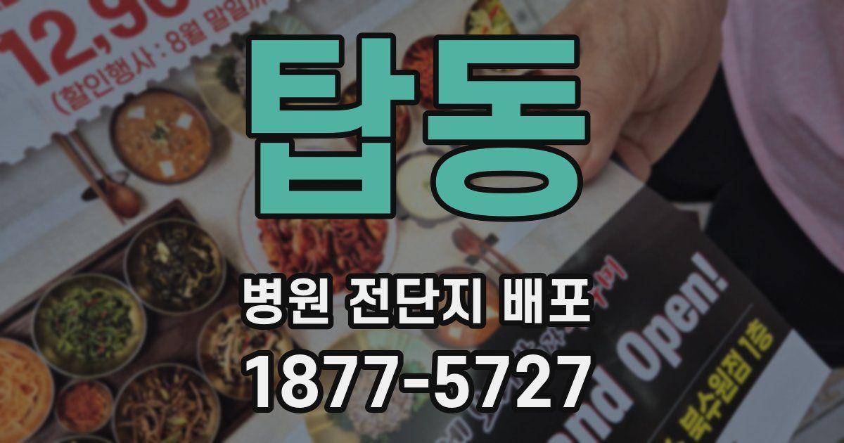 탑동 병원 전단지 배포