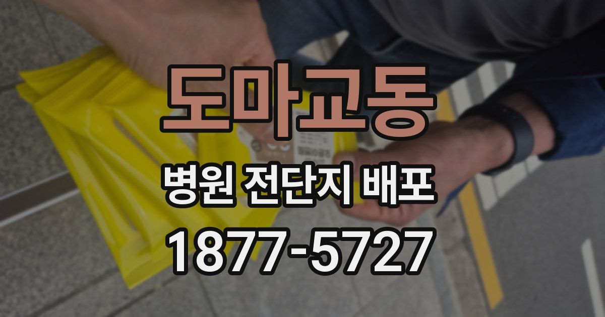 도마교동 병원 전단지 배포