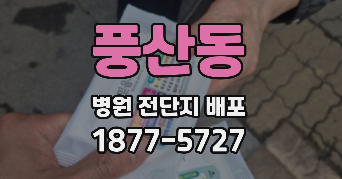 풍산동 병원 전단지 배포