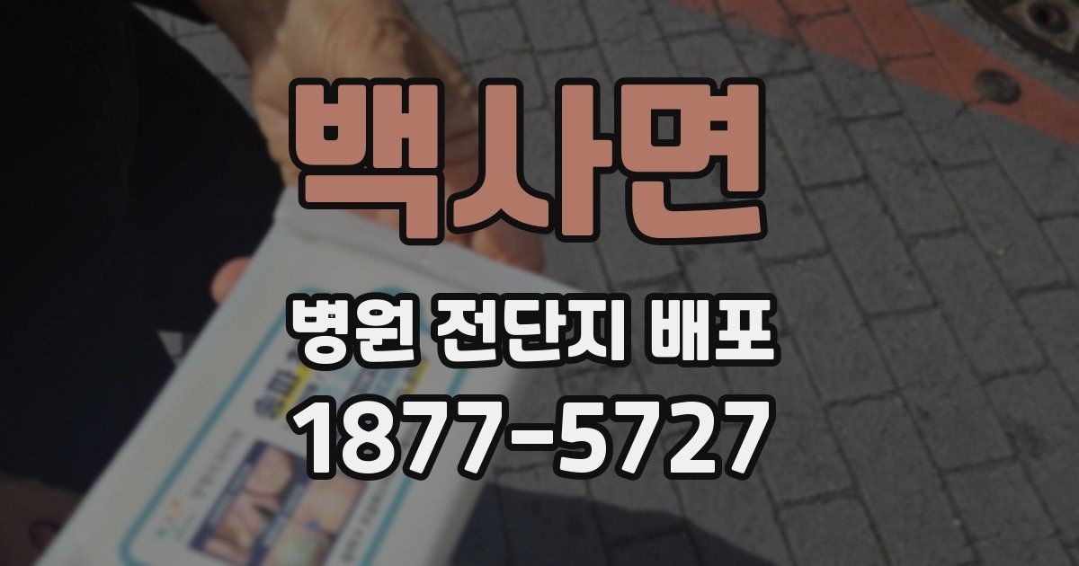 백사면 병원 전단지 배포