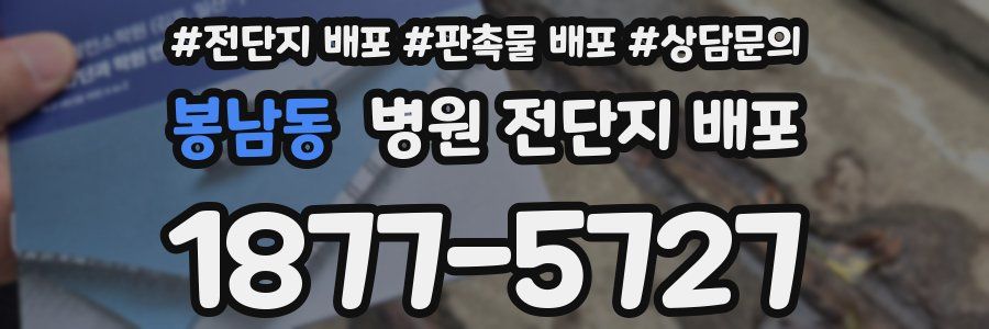 봉남동 병원 전단지 배포