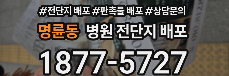 명륜동 병원 전단지 배포