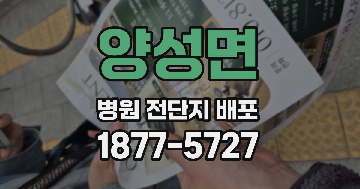 양성면 병원 전단지 배포