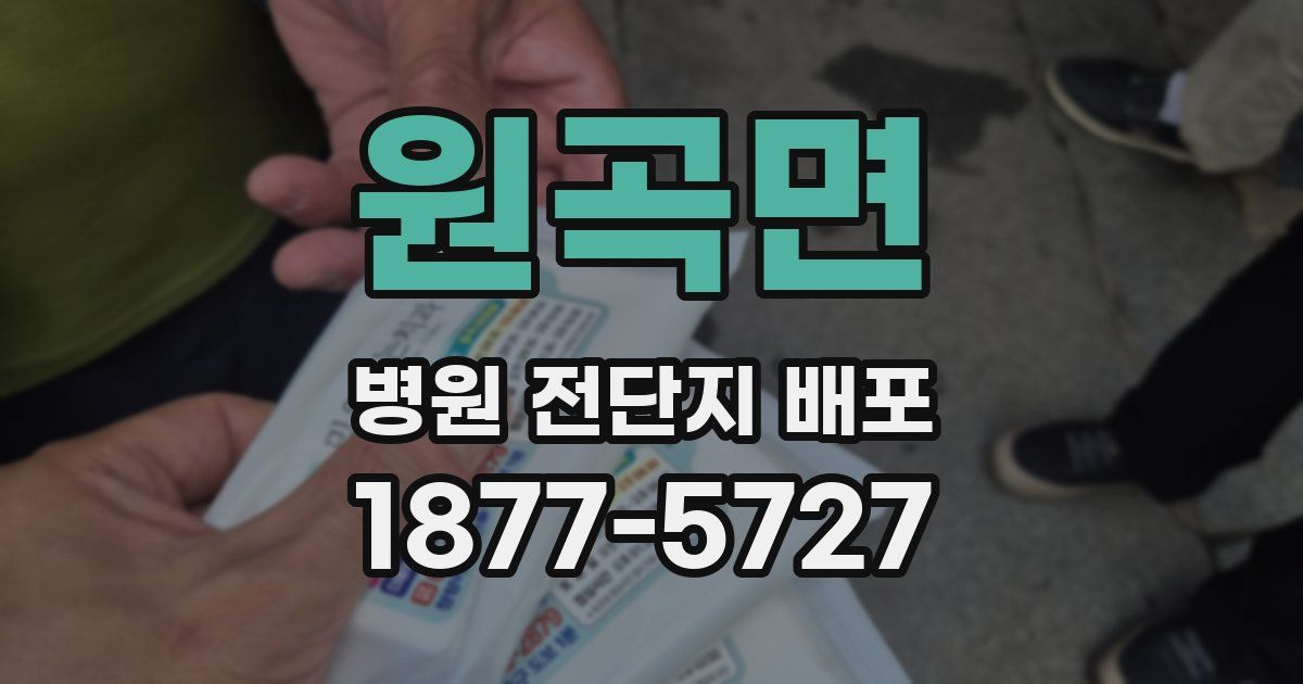 원곡면 병원 전단지 배포