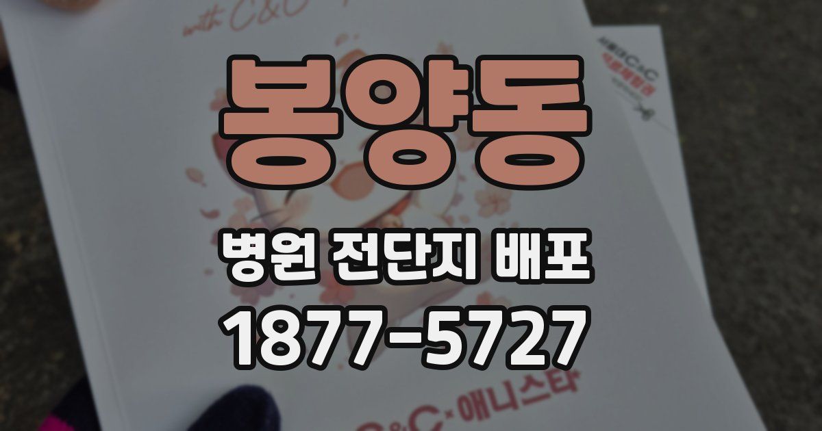 봉양동 병원 전단지 배포