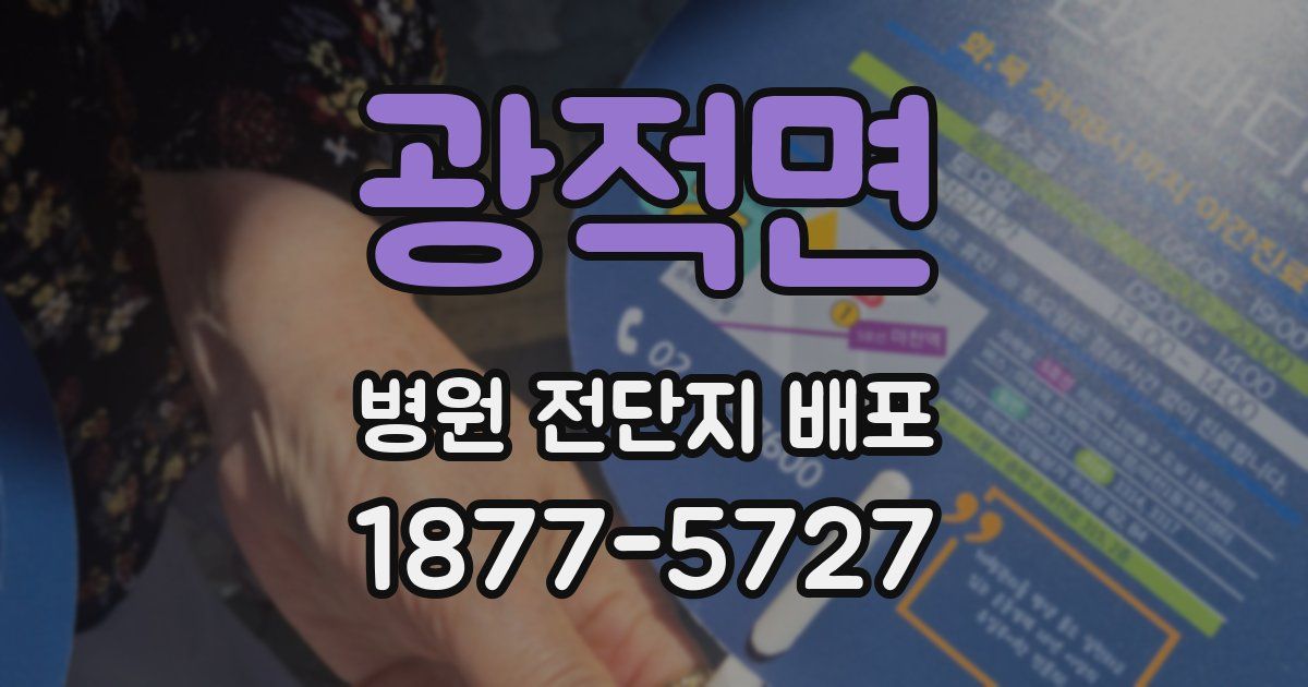 광적면 병원 전단지 배포
