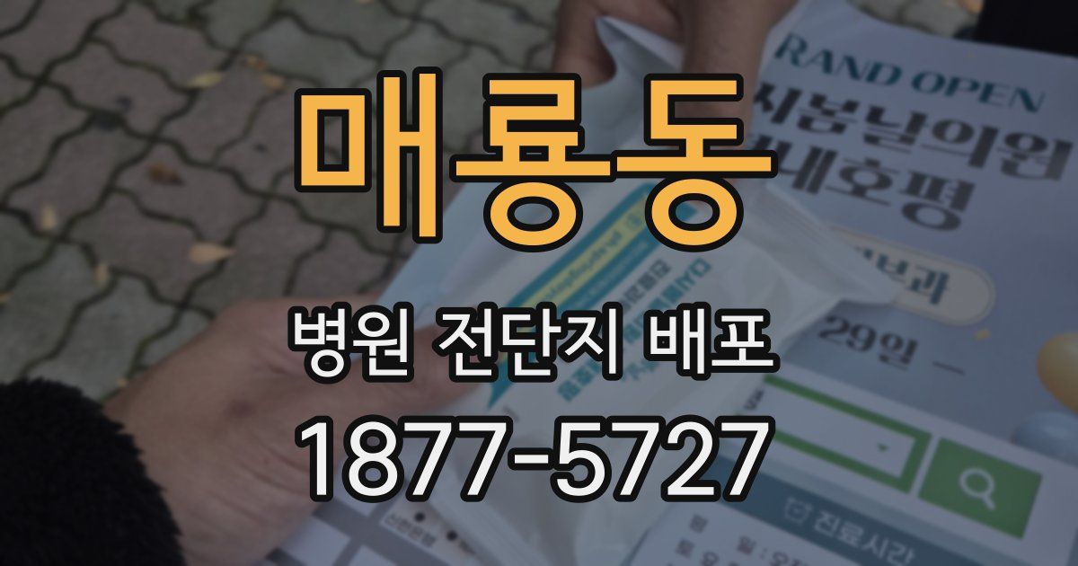 매룡동 병원 전단지 배포