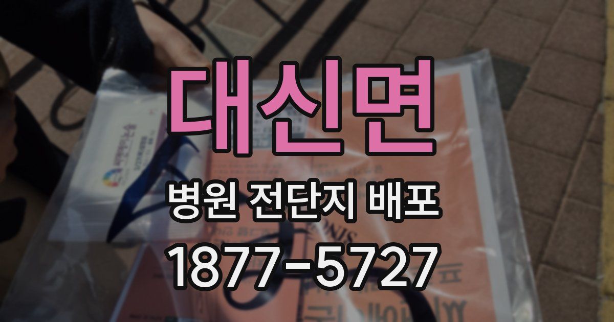 대신면 병원 전단지 배포
