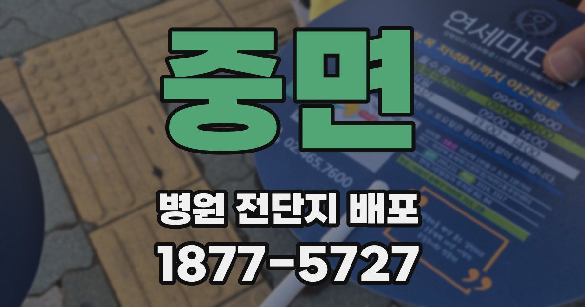 중면 병원 전단지 배포