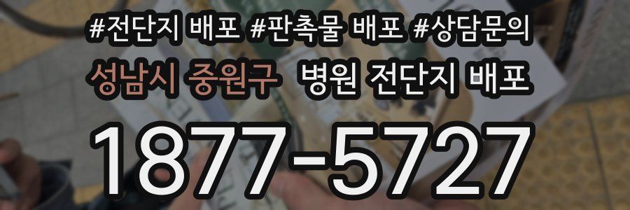 성남시 중원구 병원 전단지 배포