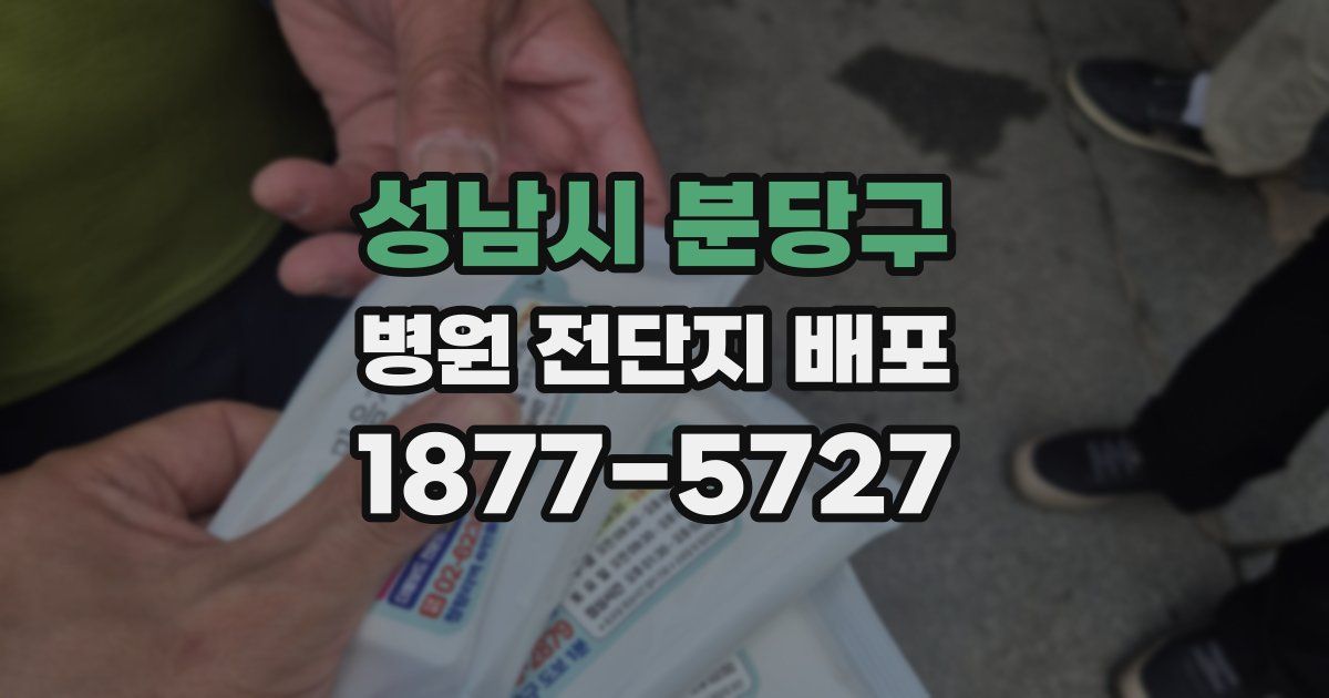 성남시 분당구 병원 전단지 배포