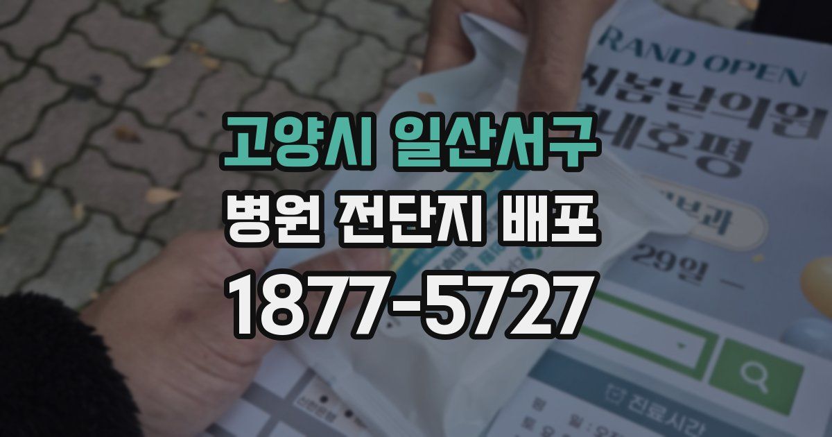 고양시 일산서구 병원 전단지 배포