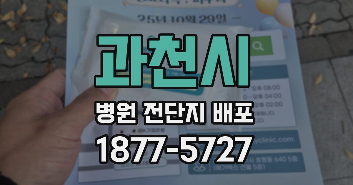 과천시 병원 전단지 배포