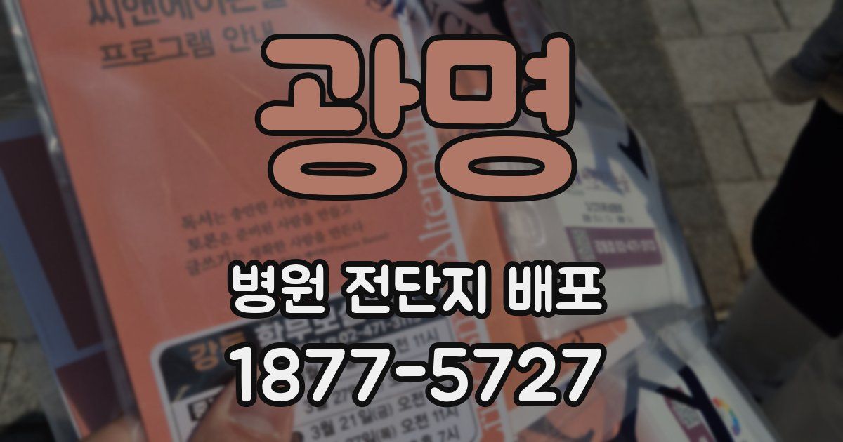 광명 병원 전단지 배포