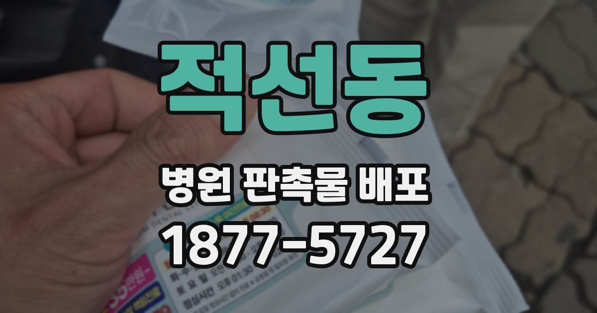 적선동 병원 판촉물 배포