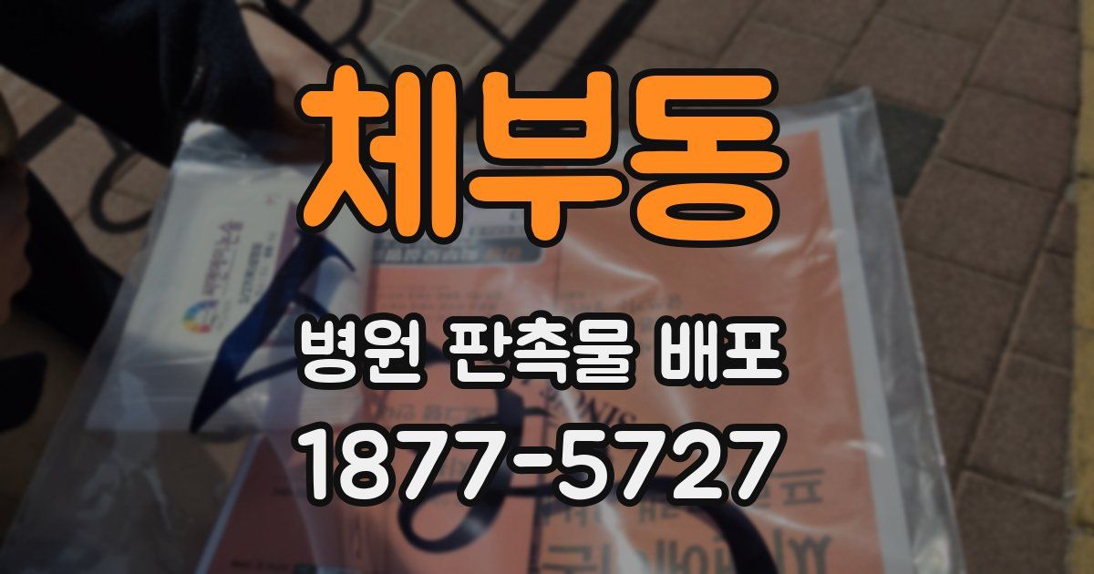 체부동 병원 판촉물 배포