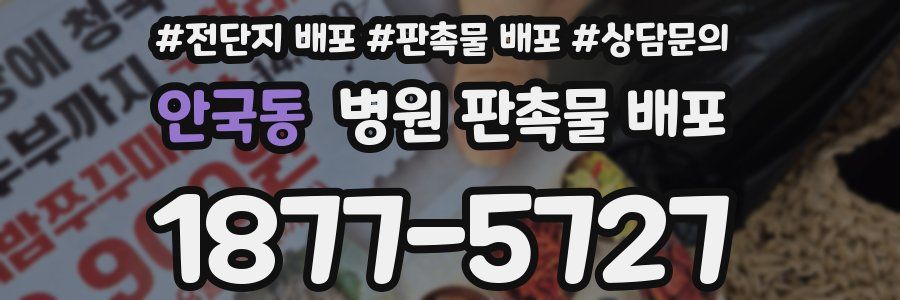 안국동 병원 판촉물 배포