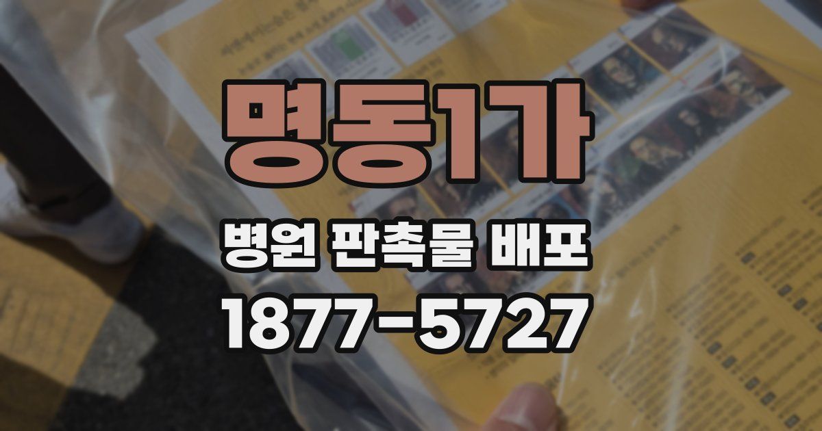 명동1가 병원 판촉물 배포