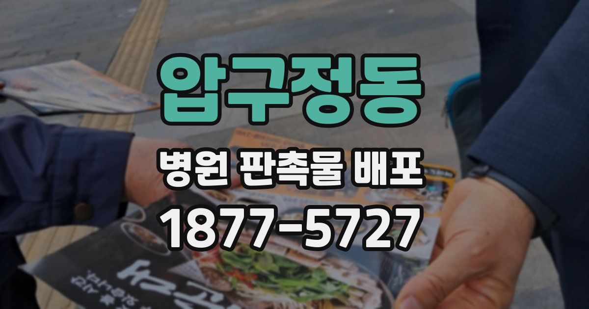 압구정동 병원 판촉물 배포