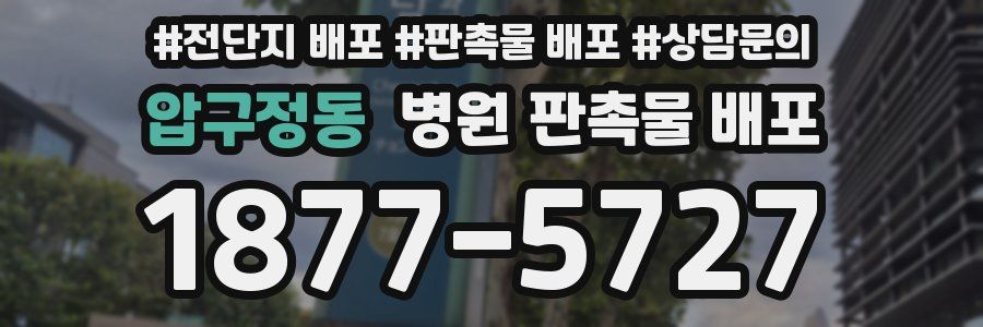 압구정동 병원 판촉물 배포