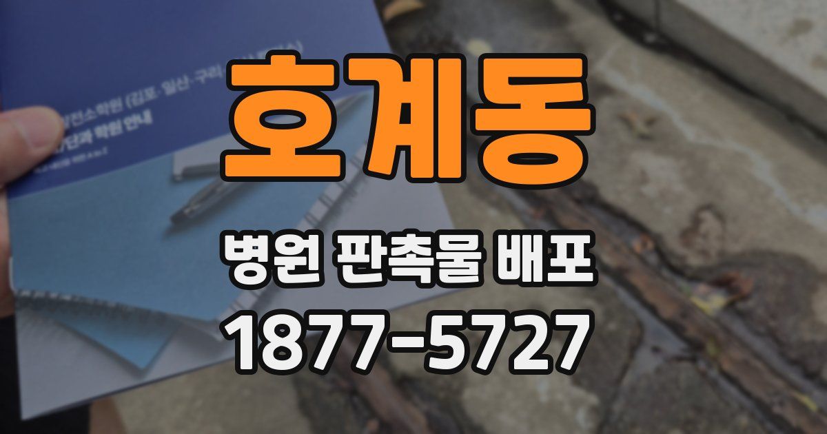 호계동 병원 판촉물 배포