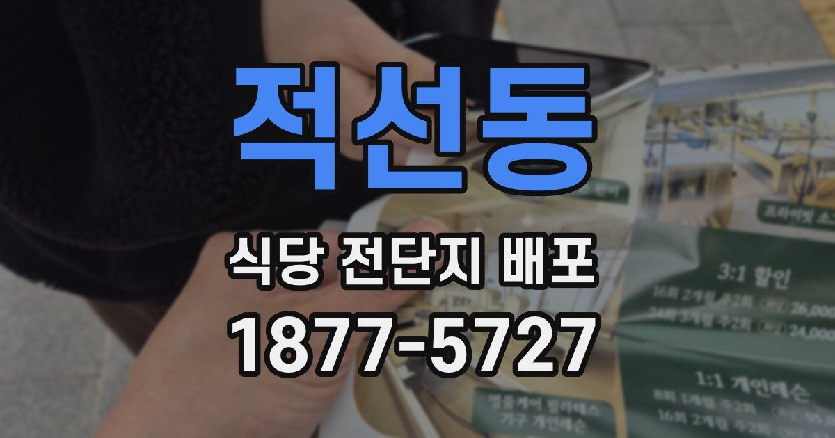 적선동 식당 전단지 배포