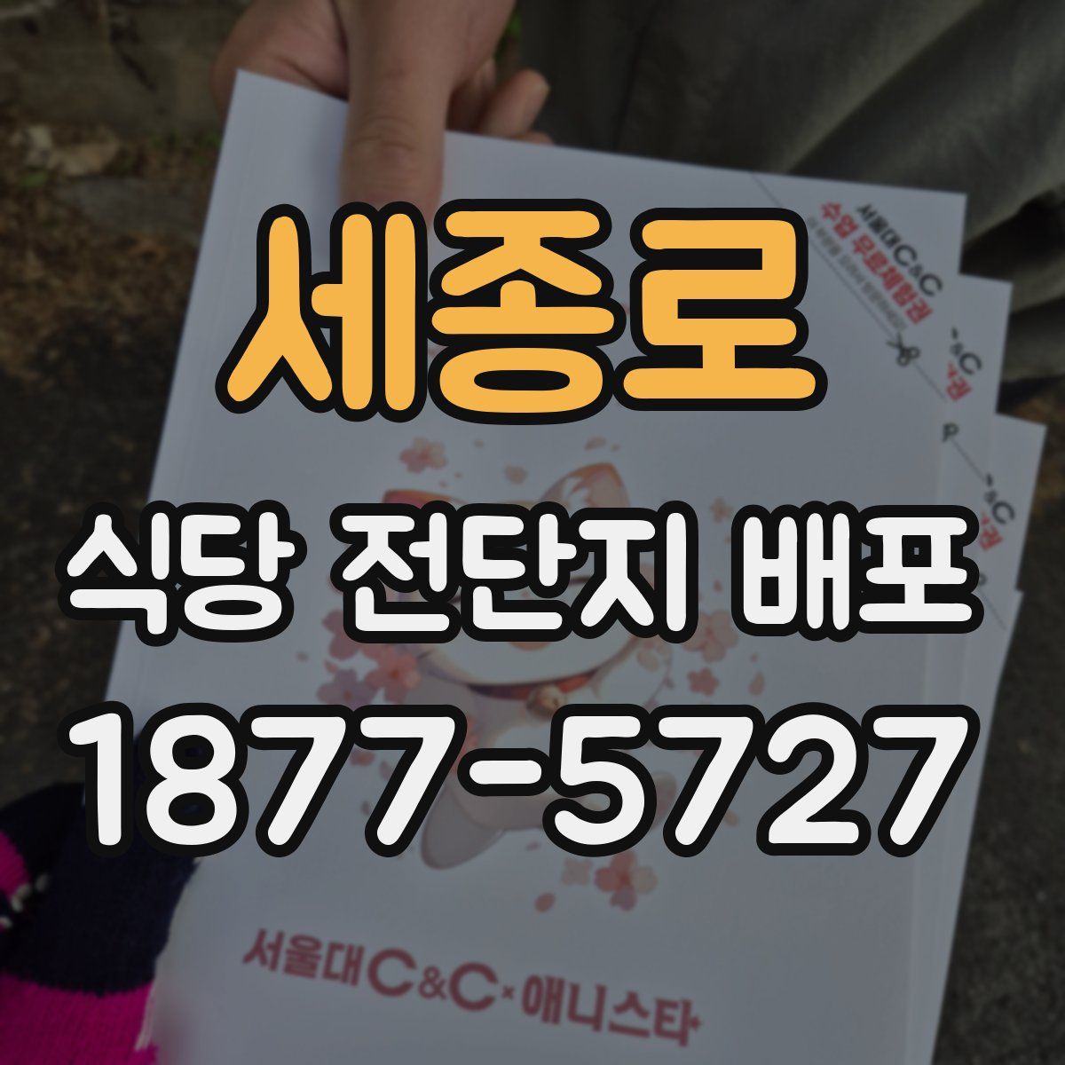 세종로 식당 전단지 배포
