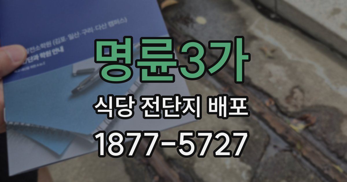 명륜3가 식당 전단지 배포