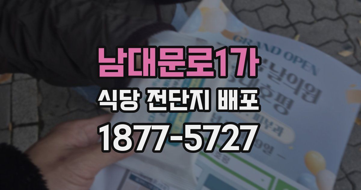 남대문로1가 식당 전단지 배포