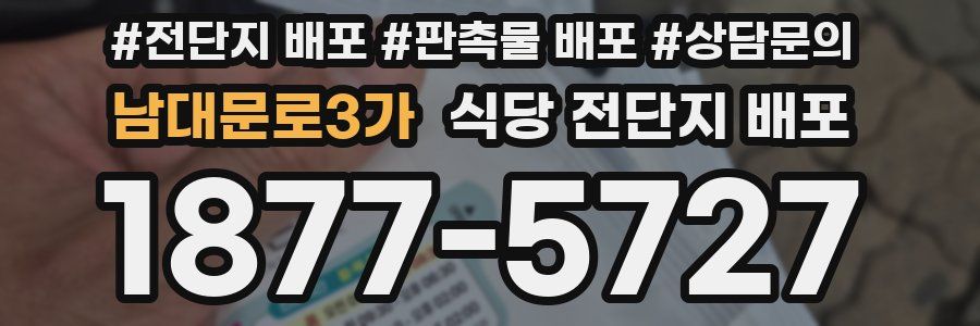 남대문로3가 식당 전단지 배포