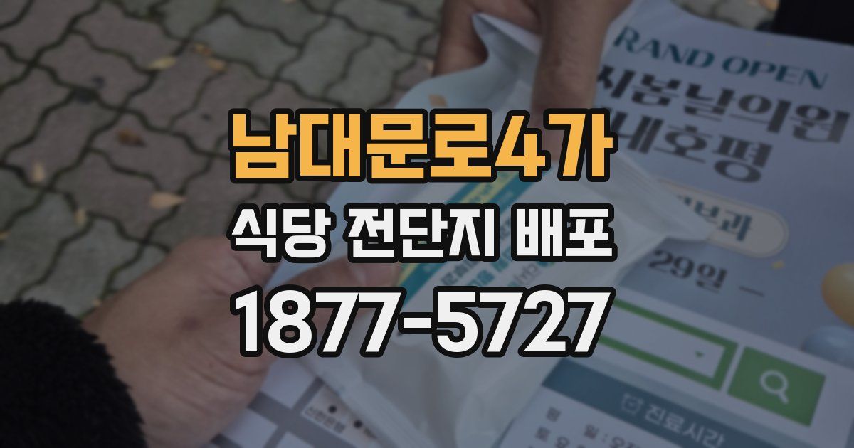 남대문로4가 식당 전단지 배포