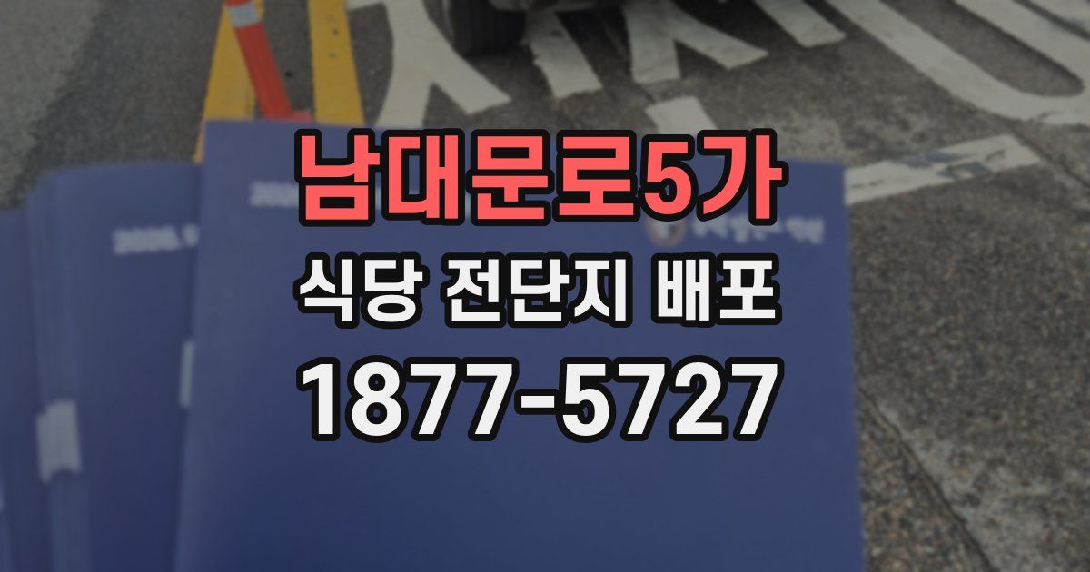 남대문로5가 식당 전단지 배포