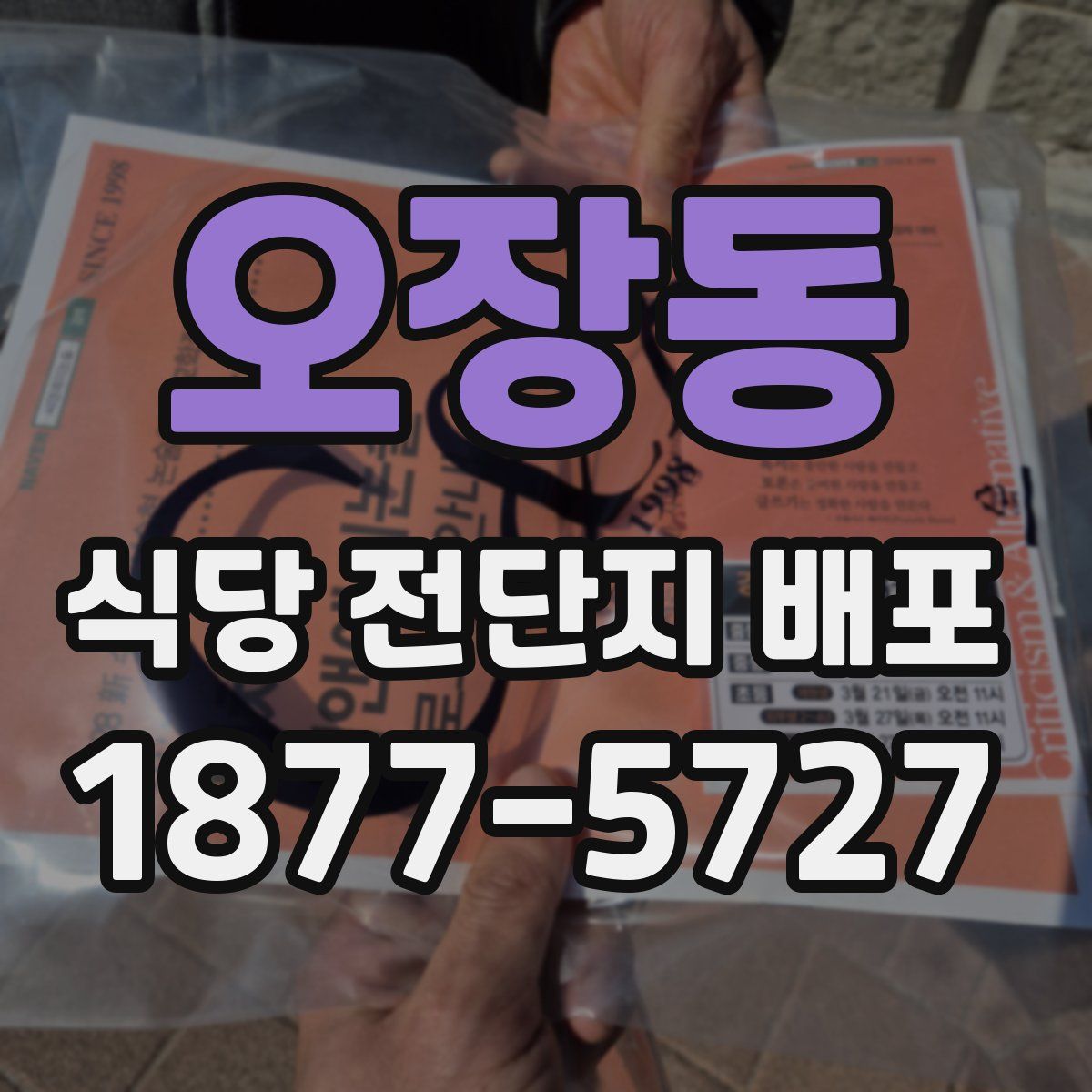 오장동 식당 전단지 배포