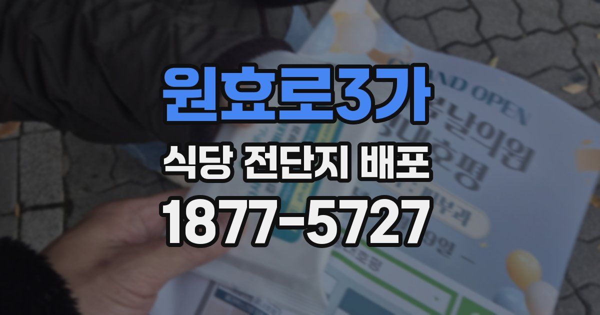 원효로3가 식당 전단지 배포