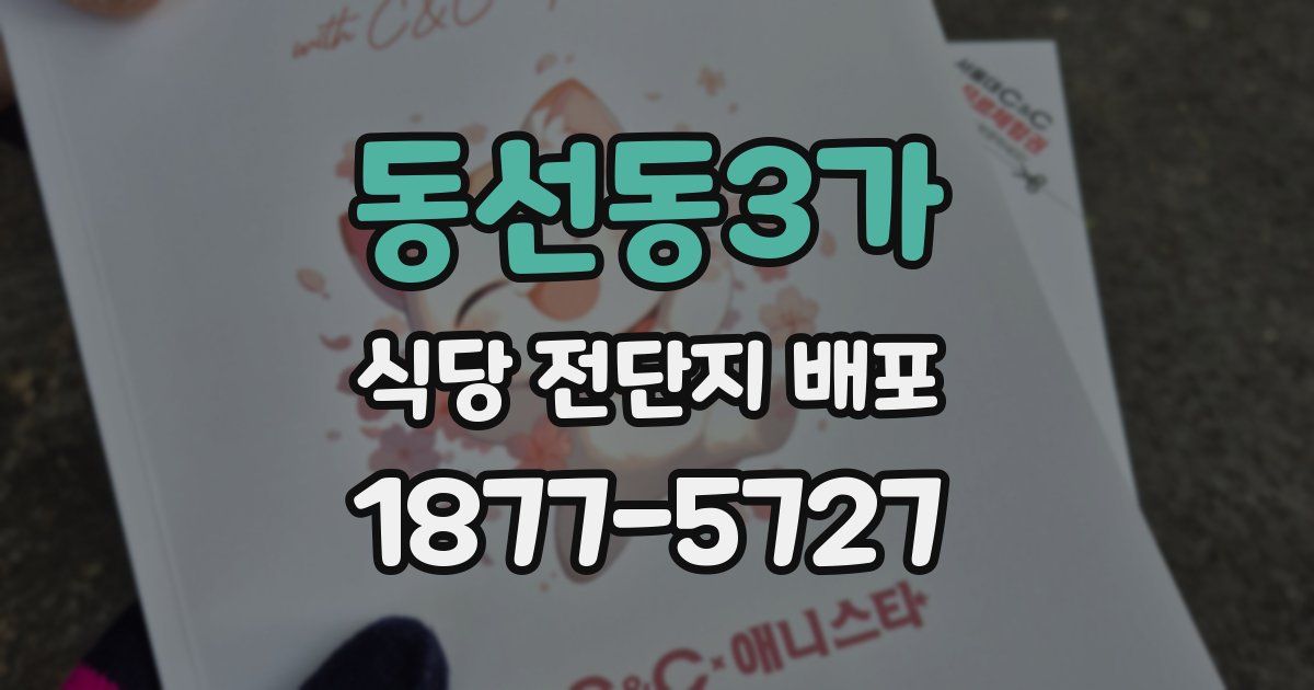 동선동3가 식당 전단지 배포