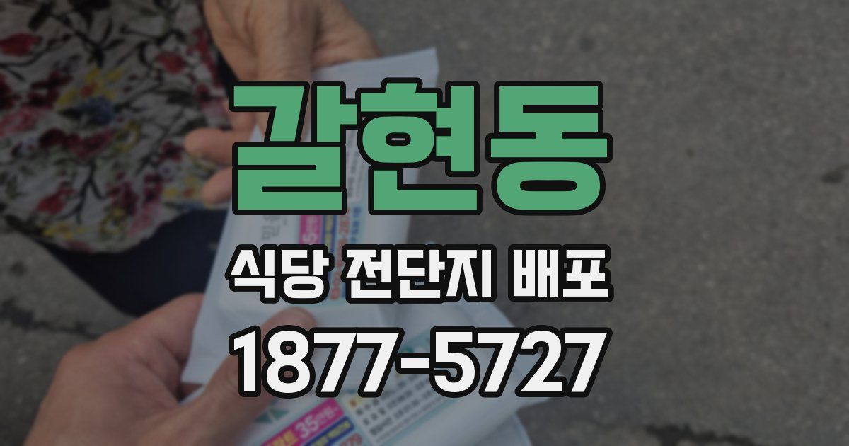 갈현동 식당 전단지 배포