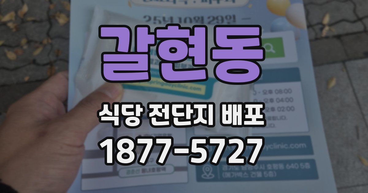 갈현동 식당 전단지 배포