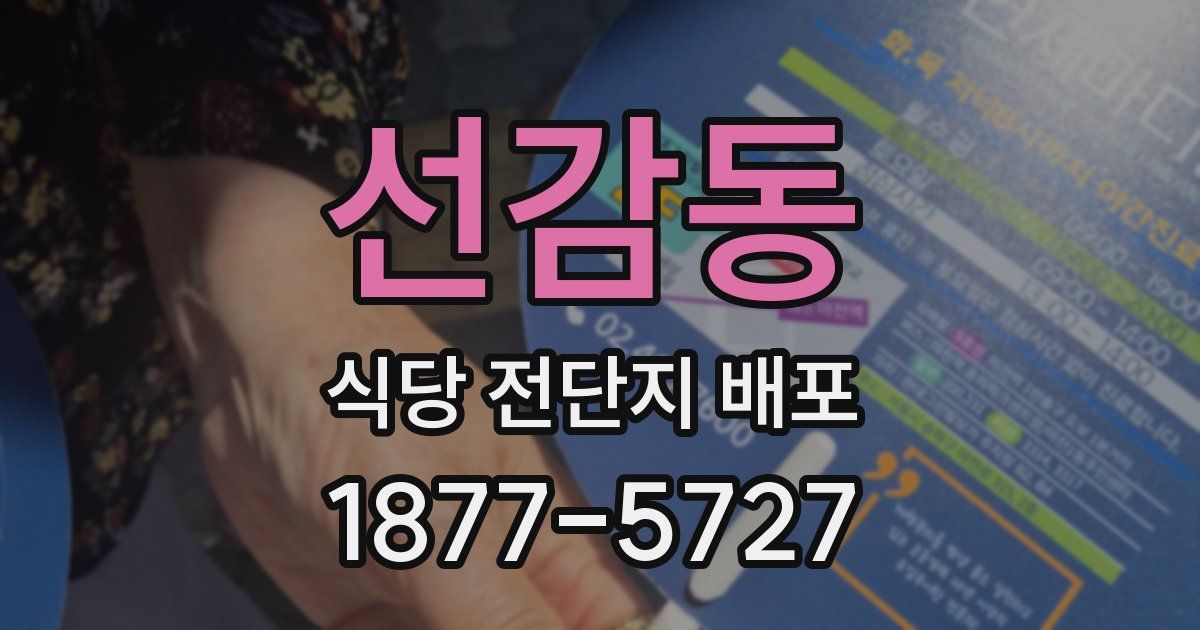 선감동 식당 전단지 배포