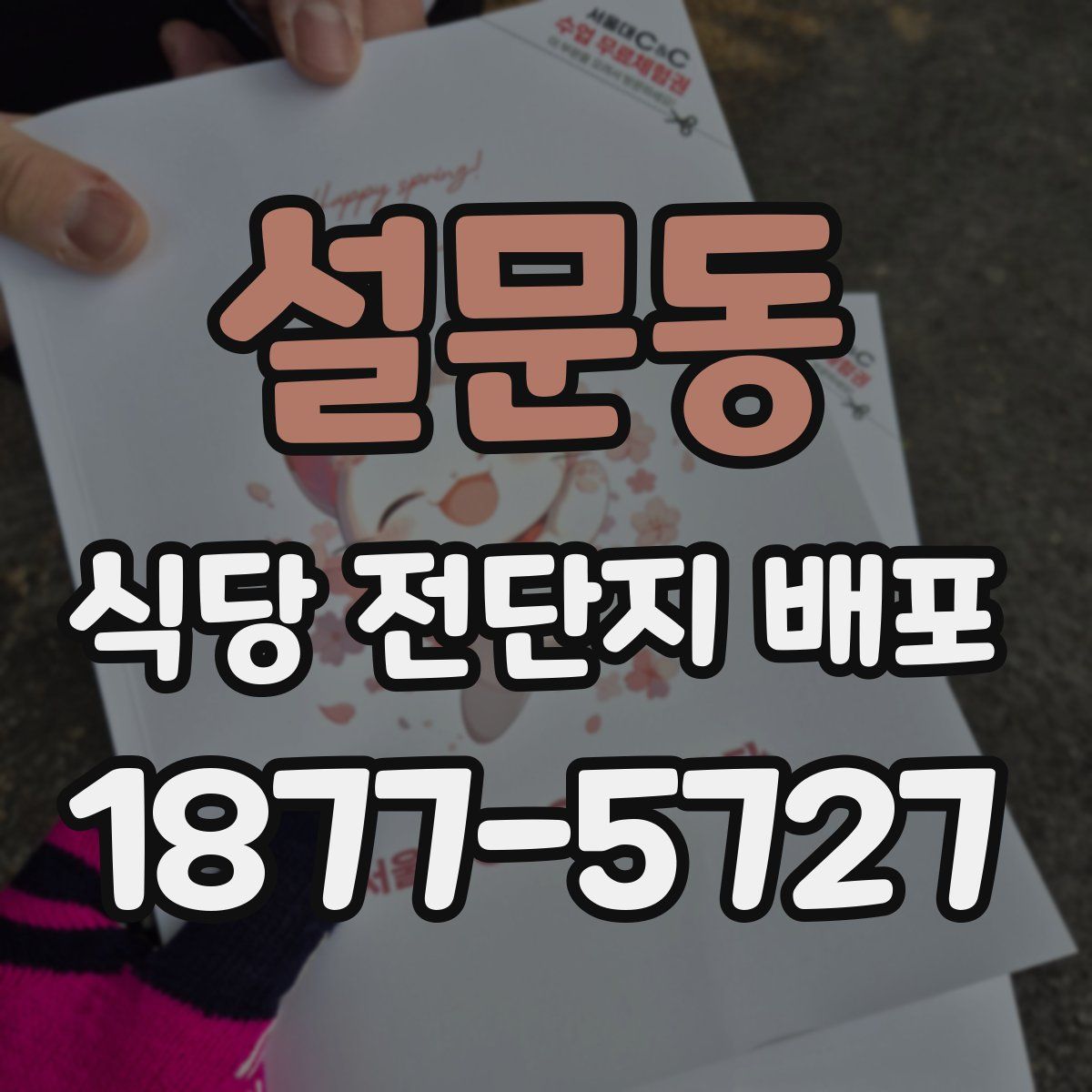 설문동 식당 전단지 배포