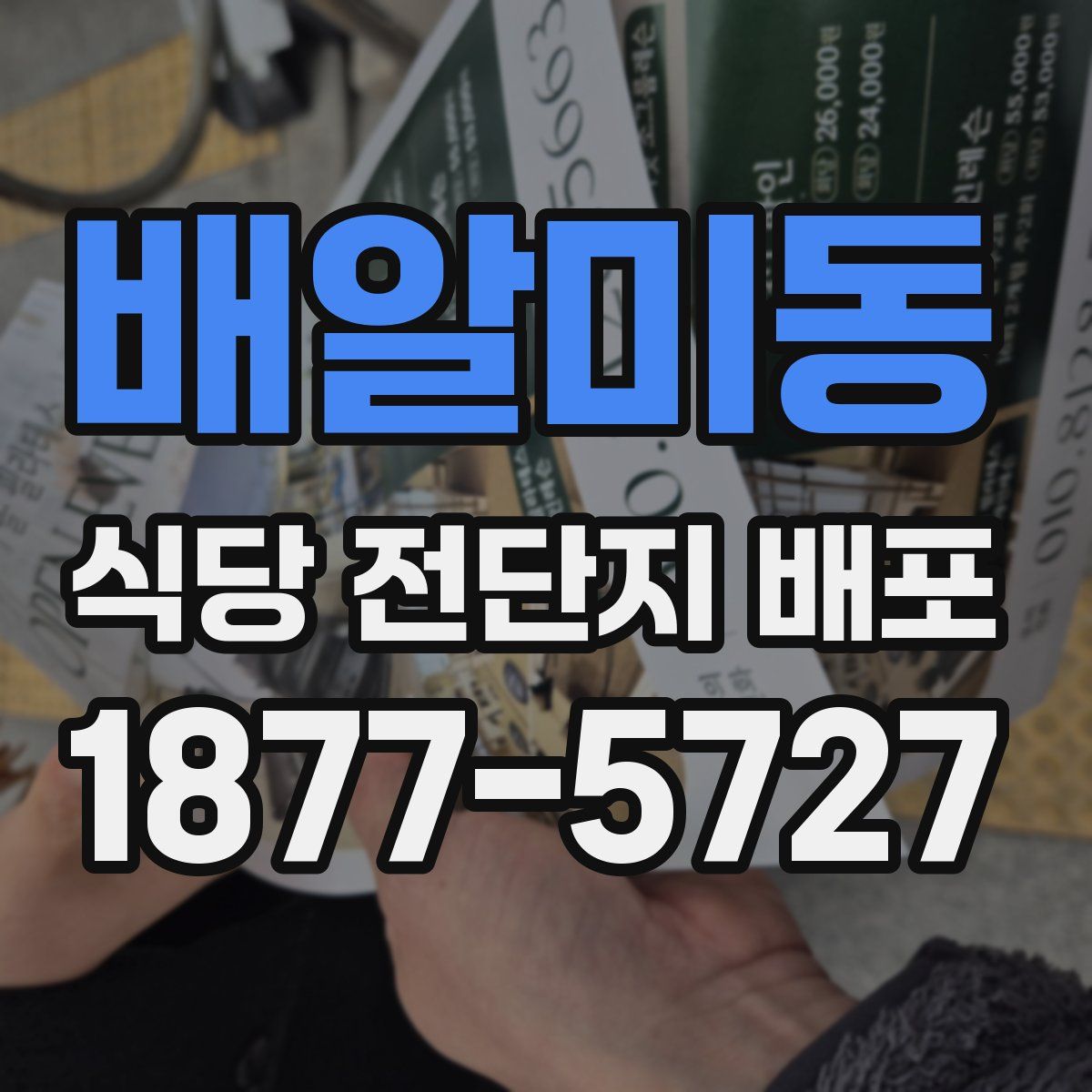 배알미동 식당 전단지 배포
