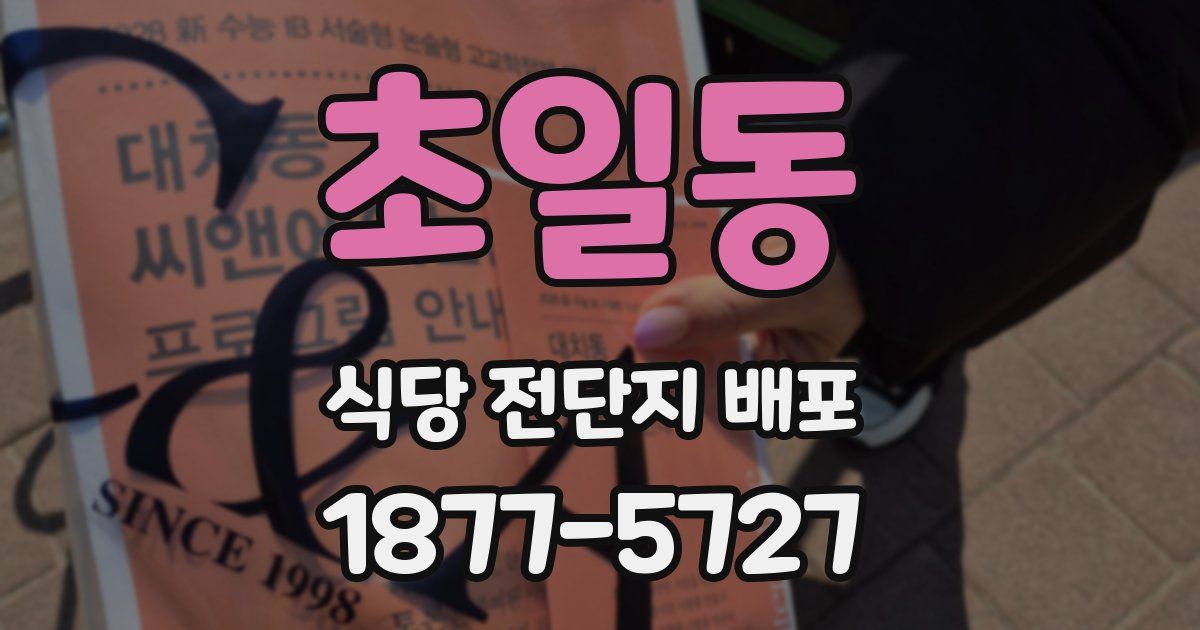 초일동 식당 전단지 배포