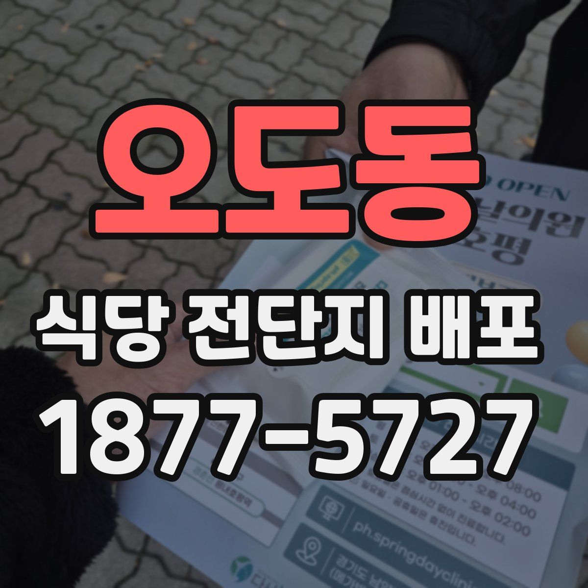 오도동 식당 전단지 배포